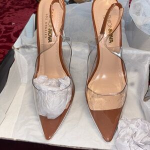 Fashion Nova Clear Block Heel Sandals